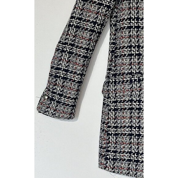New ZARA Textured Tweed Double Breasted Checked Blazer Jacket - Spain - Picture 12 of 15